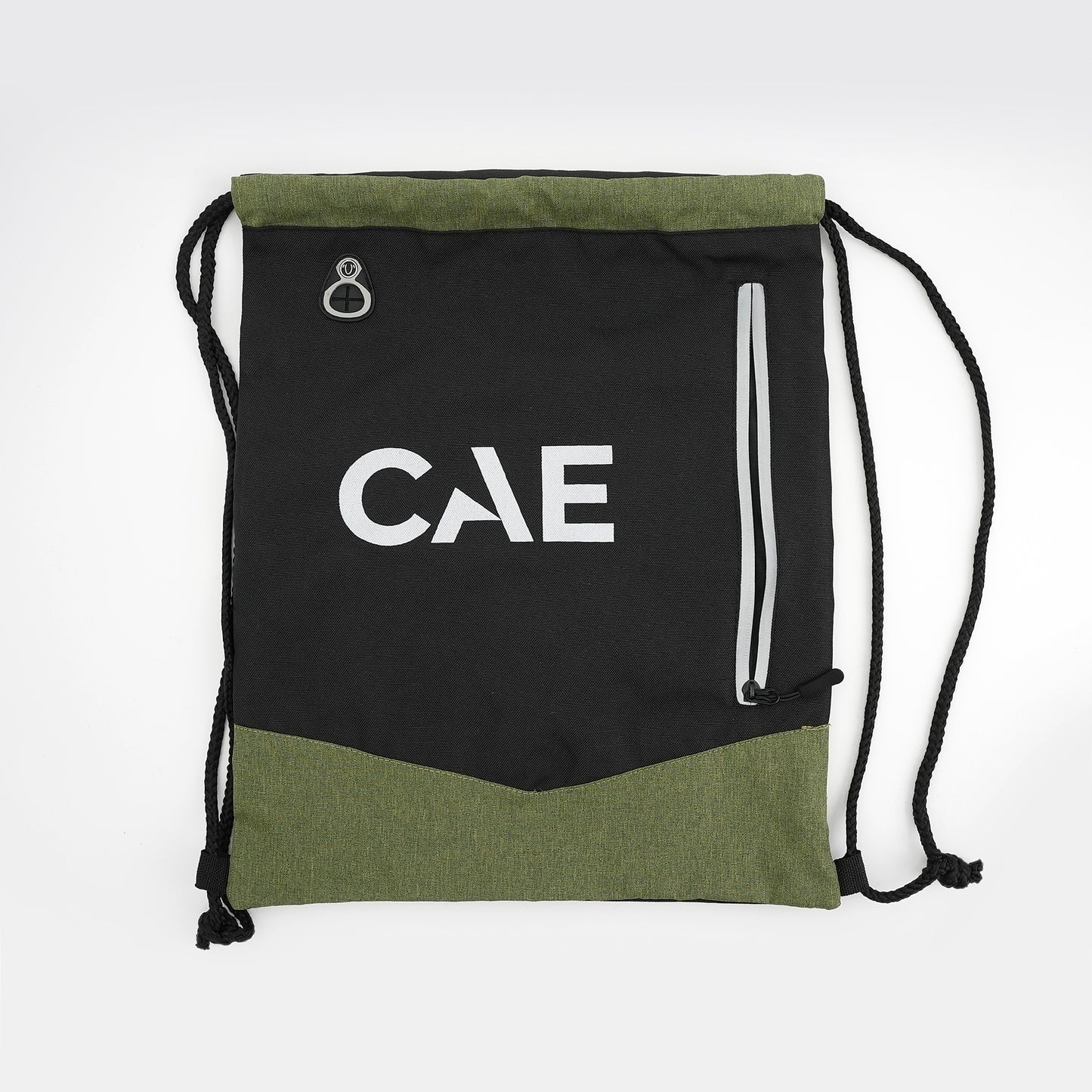 CAE Drawstring Backpack – Black & Olive