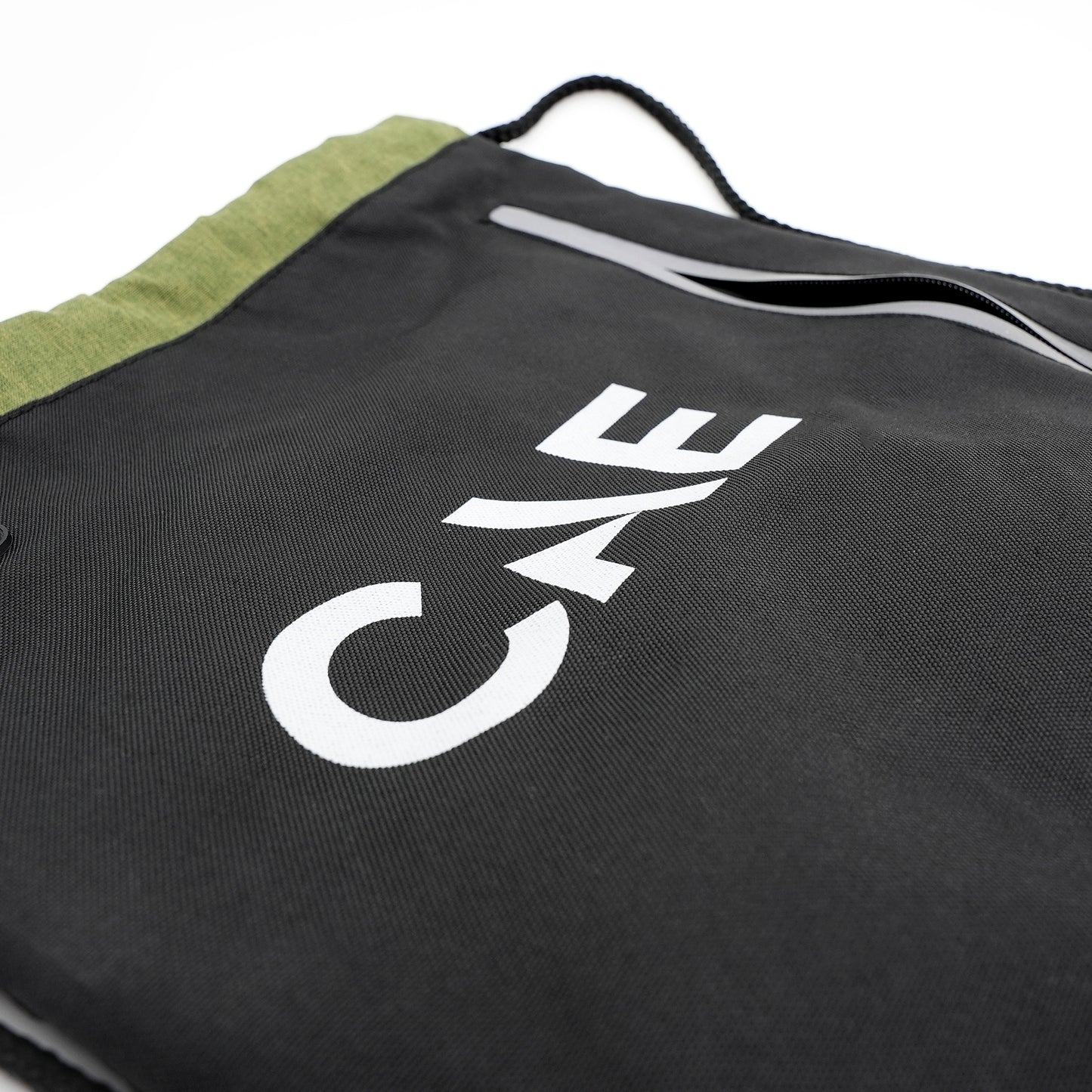 CAE Drawstring Backpack – Black & Olive