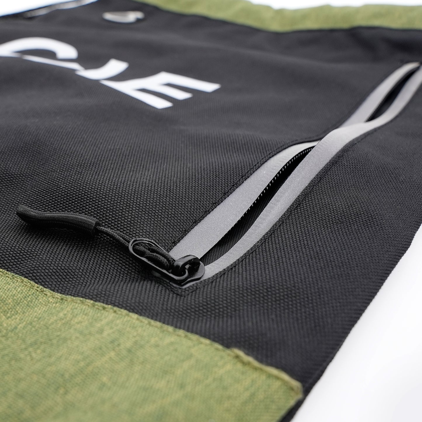 CAE Drawstring Backpack – Black & Olive