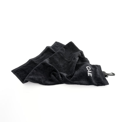 CAE Black Embroidered Golf Towel with Clip
