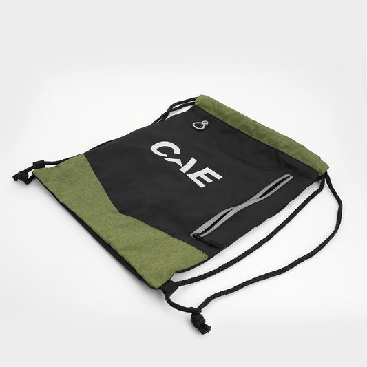 CAE Drawstring Backpack – Black & Olive