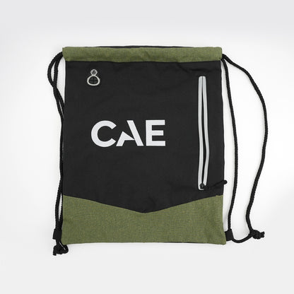 CAE Drawstring Backpack – Black & Olive
