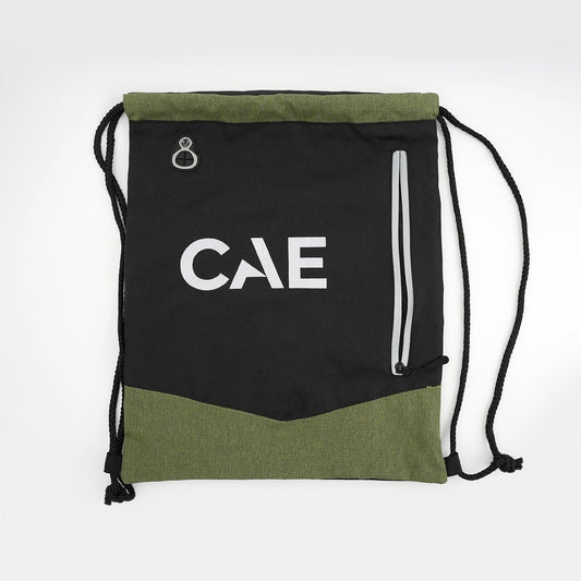 CAE Drawstring Backpack – Black & Olive