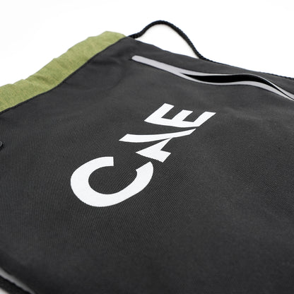 CAE Drawstring Backpack – Black & Olive