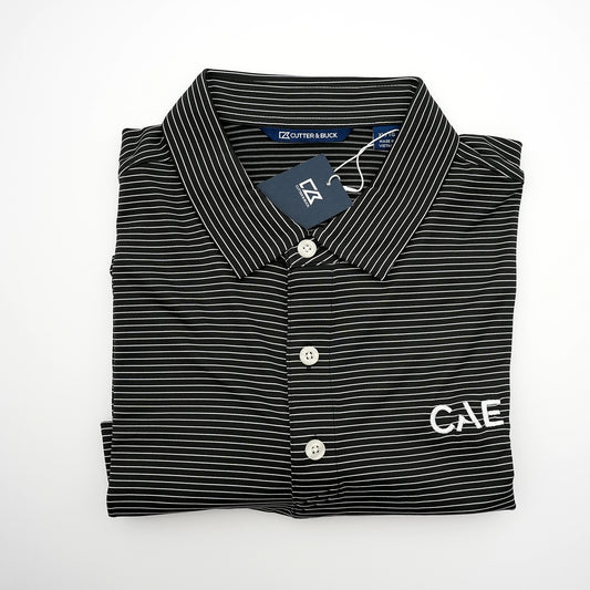 Cutter & Buck Black Pinstripe CAE Polo